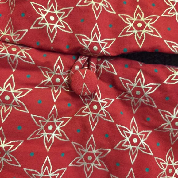 Martha Stewart Red & Gold Star Christmas Tree Skirt 48" Reversible - Picture 5 of 7